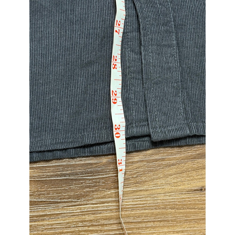 Wellen Slim Fit Corduroy Button Down Shirt Charcoal Grey Organic Cotton Sz L - Picture 6 of 10